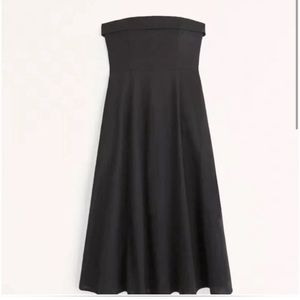 Abercrombie Linen Strapless Midi Dress NWT
